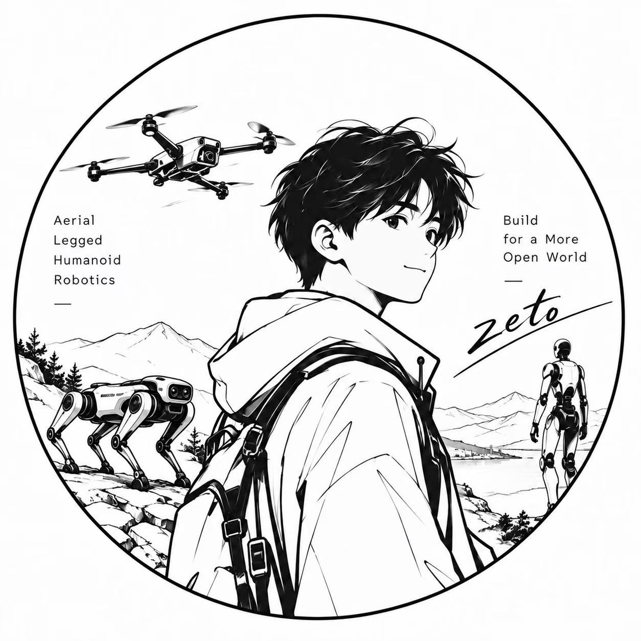 王泽的机器人主题插画头像